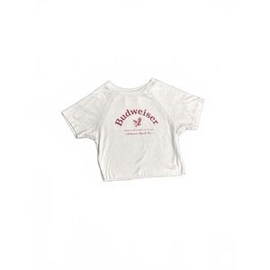 Cream Baby Tee, Red Budweiser King of Beers Graphic, Pacsun Cropped Graphic Tee